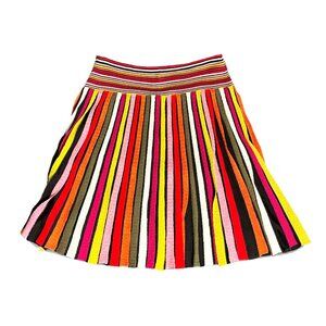 Etcetera Rainbow Pleated Knit Skirt - Size Large - Pre-owned
